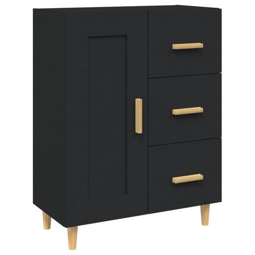 Skænk 69,5x34x90 cm konstrueret træ sort