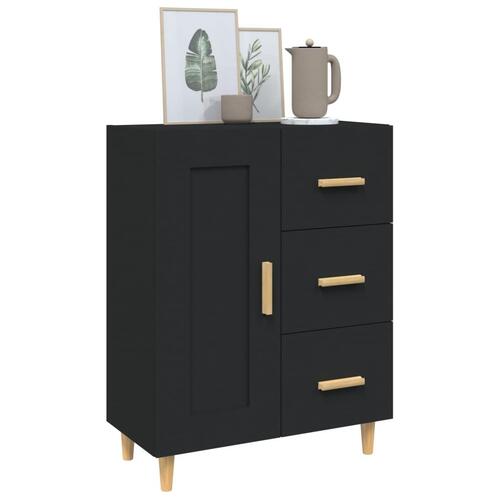 Skænk 69,5x34x90 cm konstrueret træ sort