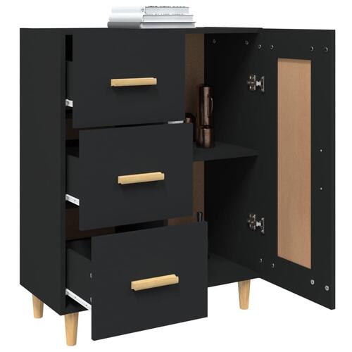 Skænk 69,5x34x90 cm konstrueret træ sort