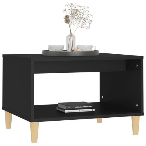 Sofabord 60x50x40 cm konstrueret træ sort