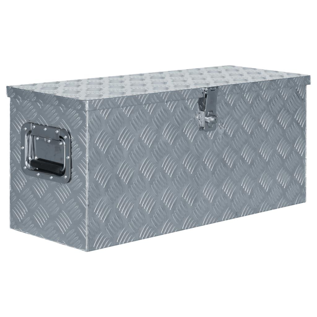 Aluminiumskasse 80 x 30 x 35 cm sølvfarvet