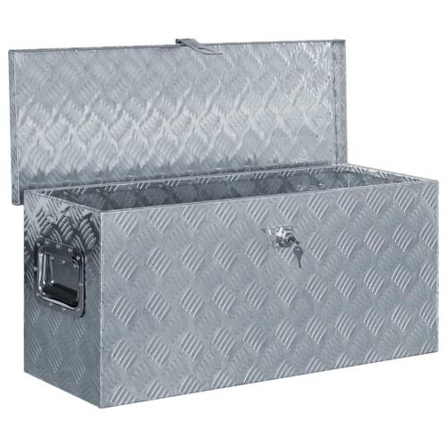 Aluminiumskasse 80 x 30 x 35 cm sølvfarvet