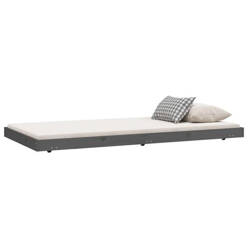 Sengeramme 90x200 cm massivt fyrretræ grå