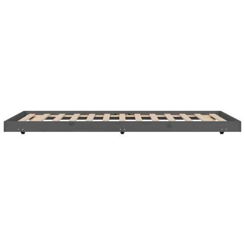 Sengeramme 90x200 cm massivt fyrretræ grå