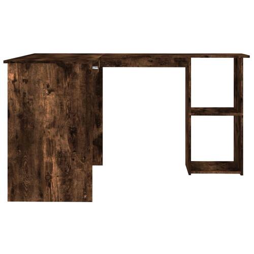 Hjørneskrivebord 120x140x75 cm konstrueret træ røget egetræ