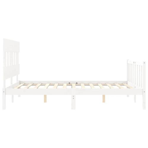Sengeramme uden madras 160x200 cm massivt fyrretræ hvid