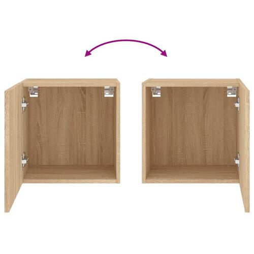 Væghængt tv-bord 40,5x30x40 cm konstrueret træ sonoma-eg
