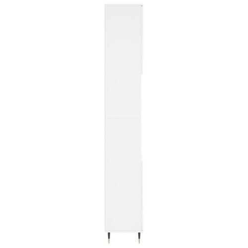 Badeværelsesskab 30x30x190 cm konstrueret træ hvid