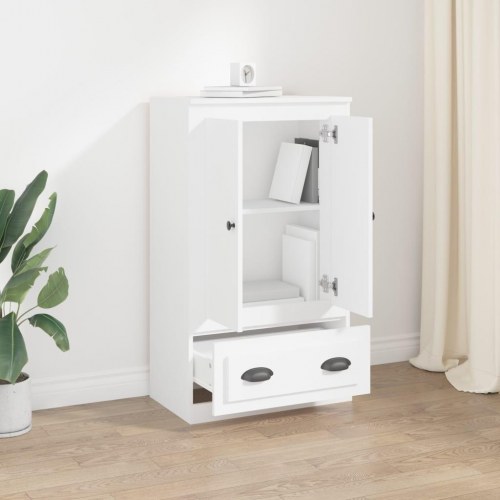 Skænk i hvidt konstrueret træ - 60 × 35,5 × 103,5 cm