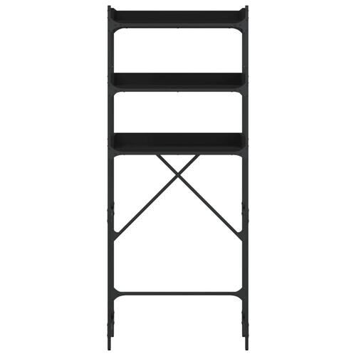 Vaskemaskineskab 67x25x163 cm konstrueret træ sort