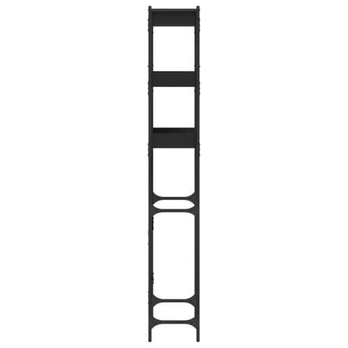 Vaskemaskineskab 67x25x163 cm konstrueret træ sort