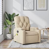 Massagestol stof cremefarvet