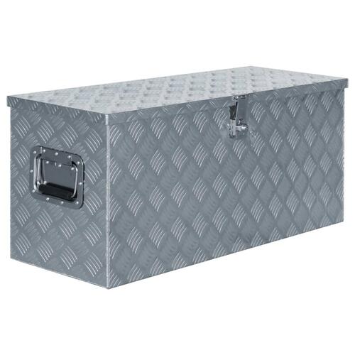 Aluminiumskasse 90,5 x 35 x 40 cm sølvfarvet