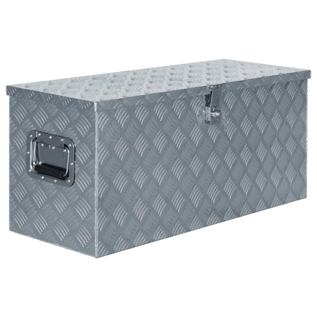 Aluminiumskasse 90,5 x 35 x 40 cm sølvfarvet