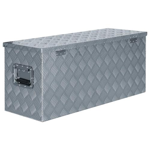 Aluminiumskasse 90,5 x 35 x 40 cm sølvfarvet