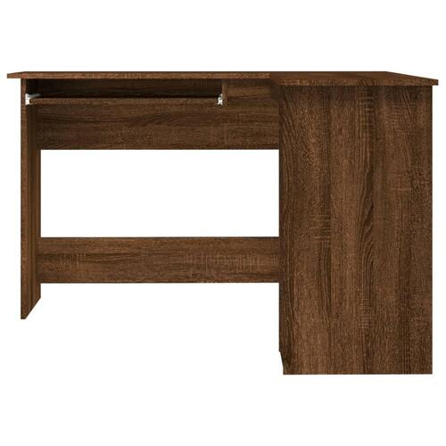 Hjørneskrivebord 120x140x75 cm konstrueret træ brunt egetræ