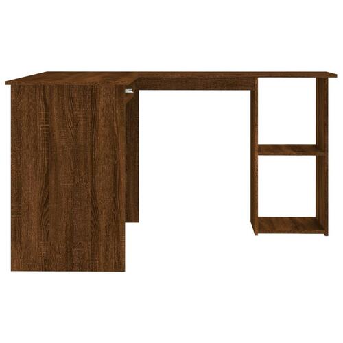 Hjørneskrivebord 120x140x75 cm konstrueret træ brunt egetræ