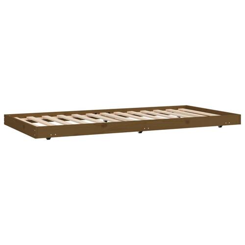 Sengestel 75x190 cm massivt fyrretræ gyldenbrun