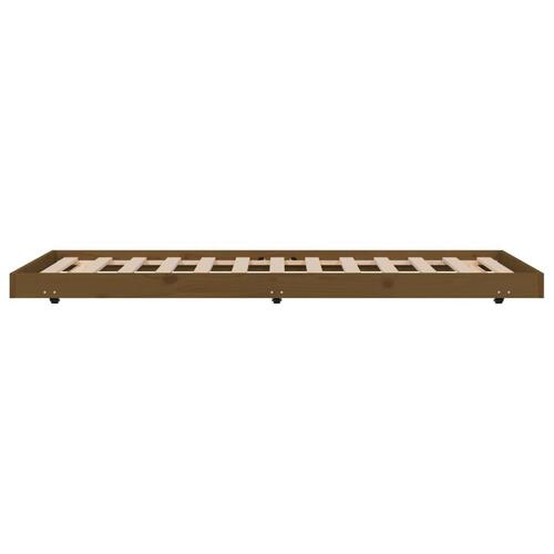 Sengestel 75x190 cm massivt fyrretræ gyldenbrun
