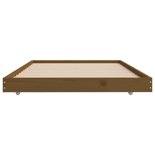 Sengestel 75x190 cm massivt fyrretræ gyldenbrun