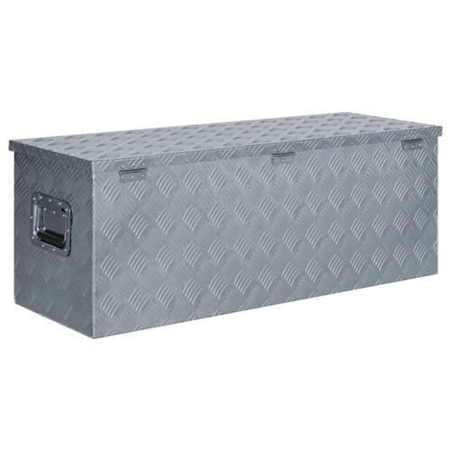 Aluminiumskasse 110,5 x 38,5 x 40 cm sølvfarvet