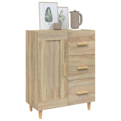 Skænk 69,5x34x90 cm konstrueret træ sonoma-eg