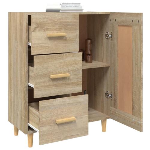 Skænk 69,5x34x90 cm konstrueret træ sonoma-eg