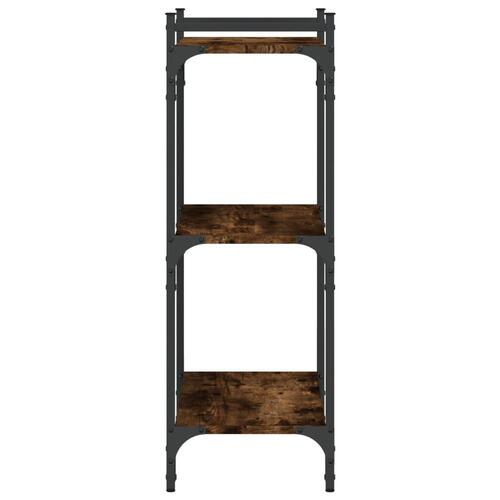 Bogreol 60x30x86 cm 3 hylder konstrueret træ røget eg
