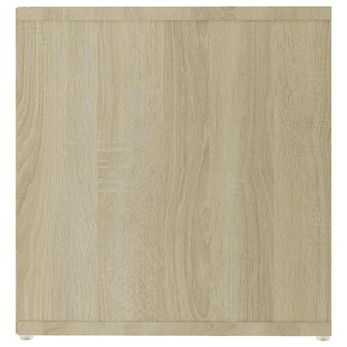 Tv-skab 142,5x35x36,5 cm konstrueret træ hvid og sonoma-eg