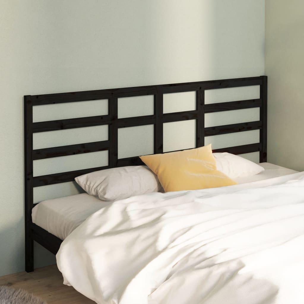 Sengegærde 206x4x104 cm massivt fyrretræ sort billede