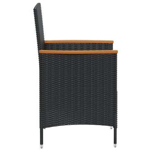 Udendørs spisebordssæt 7 dele med hynder polyrattan