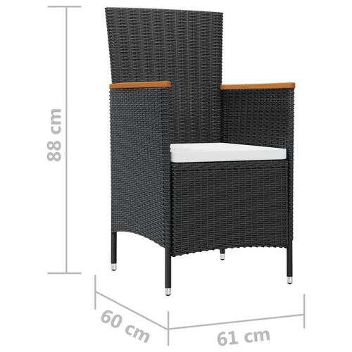 Udendørs spisebordssæt 7 dele med hynder polyrattan
