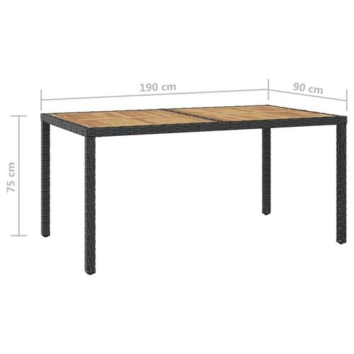Udendørs spisebordssæt 7 dele med hynder polyrattan