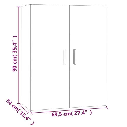 Vægskab 69,5x34x90 cm betongrå