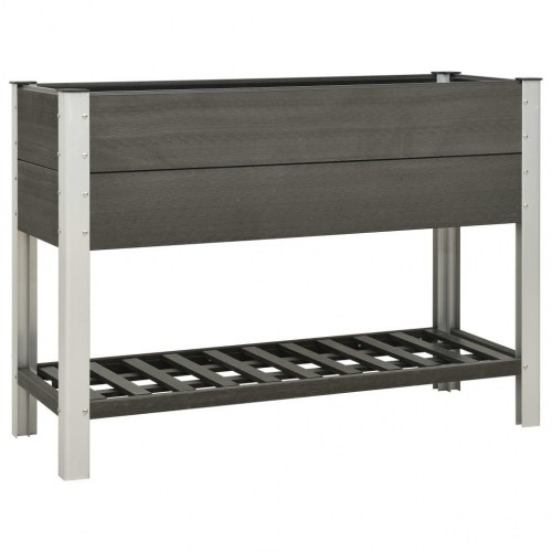 Højbed med hylde 125x50x90 cm WPC grå