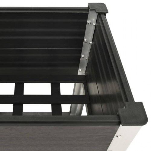 Højbed med hylde 125x50x90 cm WPC grå