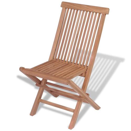 Foldbare havestole 4 stk. massivt teaktræ