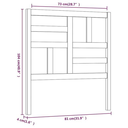 Sengegærde 81x4x104 cm massivt fyrretræ hvid