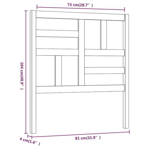 Sengegærde 81x4x104 cm massivt fyrretræ grå