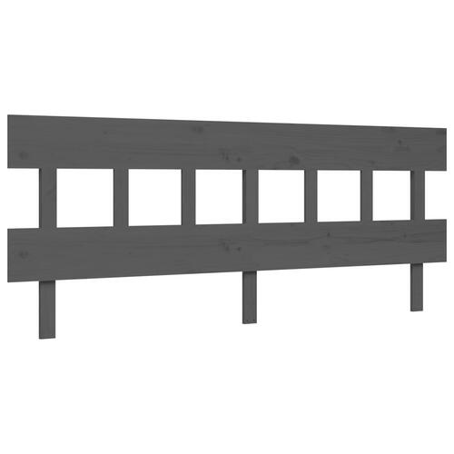 Sengeramme med sengegavl 200x200 cm massivt træ grå
