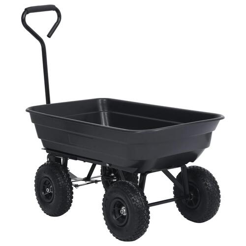 Havevogn med vippelad 300 kg 75 l sort