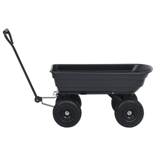 Havevogn med vippelad 300 kg 75 l sort