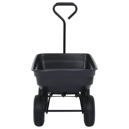 Havevogn med vippelad 300 kg 75 l sort