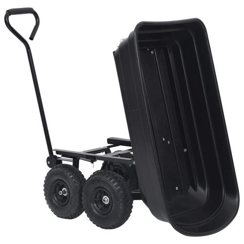 Havevogn med vippelad 300 kg 75 l sort