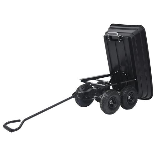 Havevogn med vippelad 300 kg 75 l sort