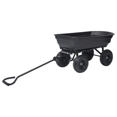 Havevogn med vippelad 300 kg 75 l sort