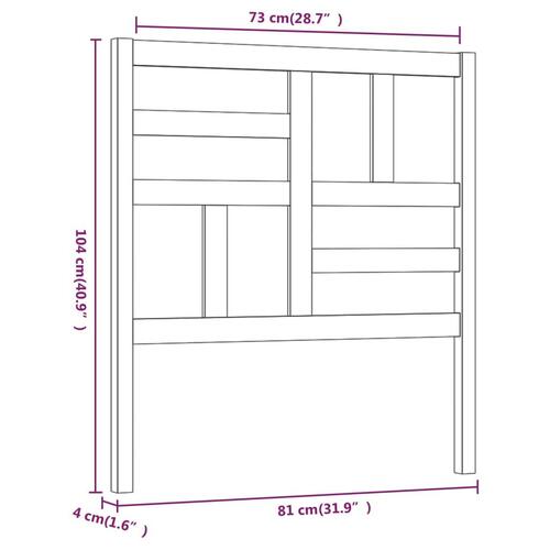 Sengegærde 81x4x104 cm massivt fyrretræ sort