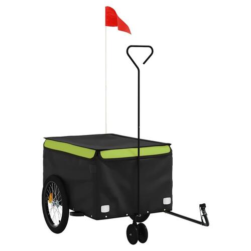 Cykelanhænger 30 kg jern sort og grøn