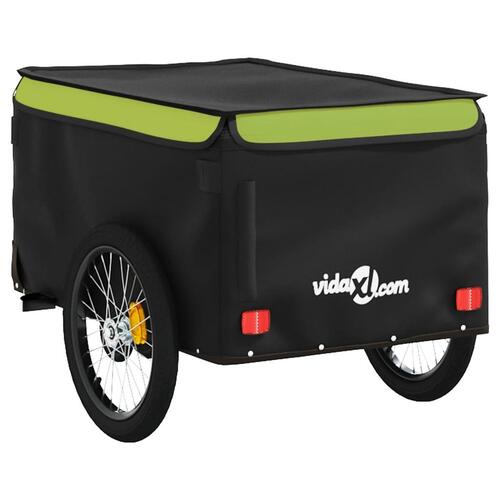 Cykelanhænger 30 kg jern sort og grøn