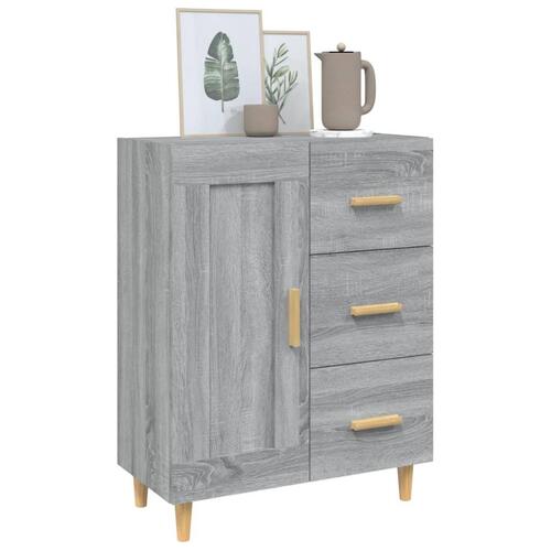 Skænk 69,5x34x90 cm konstrueret træ grå sonoma-eg